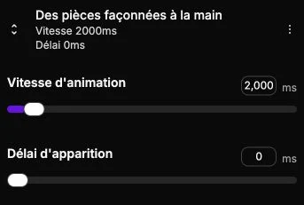 Un texte personnalisé avec sa vitesse d’animation et son délai.