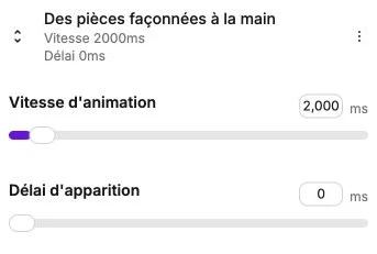 Un texte personnalisé avec sa vitesse d’animation et son délai.