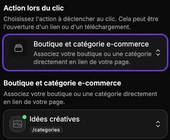 Un bouton qui ouvre le catalogue de la boutique.