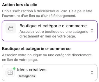 Un bouton qui ouvre le catalogue de la boutique.