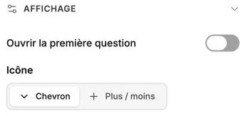 Les options d’ouverture de la première question et d’icône.