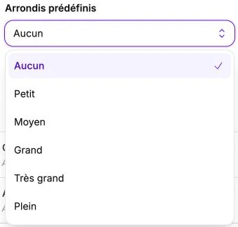Rounded corner presets, from None to Full.