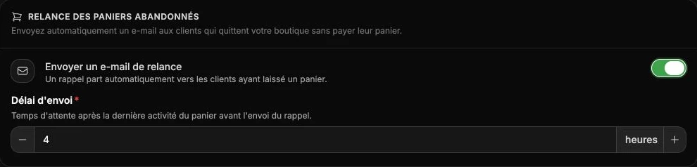 La relance automatique se règle dans les paramètres des comptes clients.