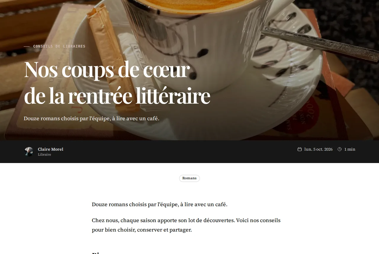 Blog article, Les Pages Vives