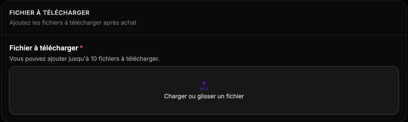 L’emplacement des fichiers remis au client après l’achat d’un produit numérique.