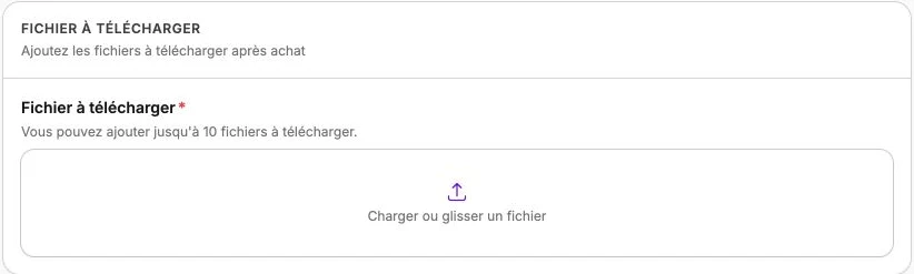 L’emplacement des fichiers remis au client après l’achat d’un produit numérique.